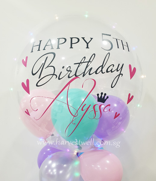 Customised Princess Birthday Bubble Balloon